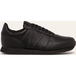 Armani Exchange - Buty. Czarne buty sportowe męskie Armani Exchange, ze skóry, na sznurówki. Za 569,90 zł.