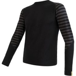 Sensor koszulka męska Merino Active z długim rękawem czarna/ciemnoszara paski L. Szare paski męskie Sensor, s, w paski, z wełny, sportowe, bez kołnierzyka, z długim rękawem, długie. Za 265,00 zł.