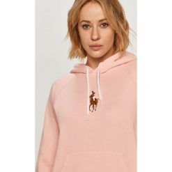 Polo Ralph Lauren - Bluza. Różowe bluzy damskie Polo Ralph Lauren, s, z aplikacjami, z bawełny, z długim rękawem, długie, z kapturem. Za 669,90 zł.