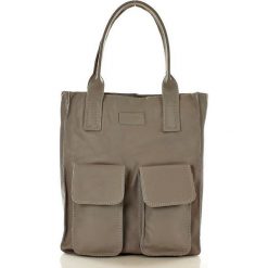 Shopper bag damskie: Torebka shopper z kieszeniami szara MELODY