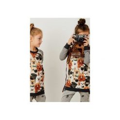 Bluza PUPPY. Szare bluzy dziewczęce rozpinane CudiKiDS, melanż, z bawełny, z długim rękawem, długie. Za 63,20 zł.