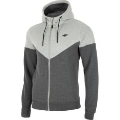 Bluza męska BLM002 - chłodny jasny szary melanż. Szare bluzy męskie 4f, m, bez wzorów, z dzianiny, z kapturem, bez rękawów, z kapturem. Za 129,99 zł.
