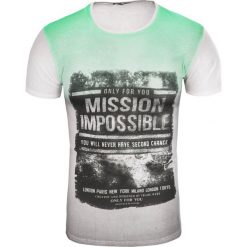 Koszulka męska t-shirt slim Recea. Koszulki męskie Recea, xl, z nadrukiem, z bawełny, młodzieżowe, bez kołnierzyka. Za 19,99 zł.