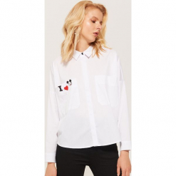 Koszula oversize Mickey Mouse - Biały. Białe koszule wiązane damskie House, l, z motywem z bajki. Za 119,99 zł.
