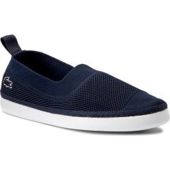 Półbuty LACOSTE - Lydro 117 1 Caw 7-33CAW1054003 Nvy. Niebieskie półbuty damskie Lacoste, z materiału, na płaskiej podeszwie. W wyprzedaży za 279,00 zł.