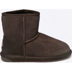 Emu Australia - Kozaki Stinger Mini. Brązowe botki damskie na obcasie marki EMU Australia, z materiału, z okrągłym noskiem, na wysokim obcasie. Za 639,90 zł.