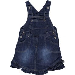 Dżinsowa sukienka w kolorze niebieskim. Niebieskie sukienki niemowlęce Steiff, z aplikacjami, z bawełny, midi, rozkloszowane. W wyprzedaży za 72,95 zł.