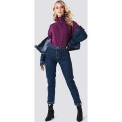 NA-KD Bluza z suwakiem - Purple. Fioletowe bluzy rozpinane damskie marki NA-KD, z bawełny, z długim rękawem, długie. W wyprzedaży za 48,78 zł.