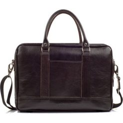 Torba Solier Elegancka Męska torba ze skóry na ramię RUSSEL brąz ciemny. Torby męskie skórzane Solier, bez wzorów, ze skóry, eleganckie. Za 646,90 zł.