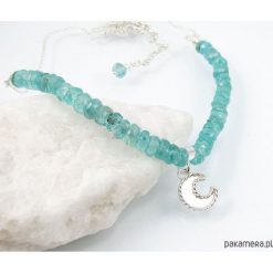Moon charm necklace with apatite. Szare naszyjniki damskie Pakamera. Za 169,00 zł.