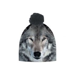 Czapka hauer WOLF. Czarne czapki zimowe męskie marki Hauer, z nadrukiem, z polaru. Za 69,00 zł.
