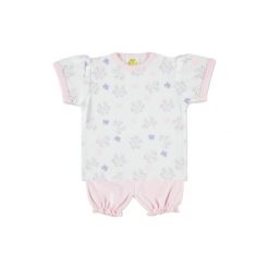 Spodenki chłopięce: DIMO Girls Mini Komplet bluzka + szorty Motylek kolor różowy