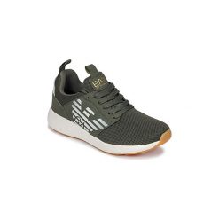 Buty Emporio Armani EA7 FUSION RACER. Zielone trampki i tenisówki damskie marki Emporio Armani EA7, bez wzorów, bez zapięcia. Za 519,20 zł.