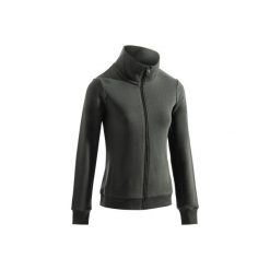 Bluza na zamek Gym & Pilates 500 damska. Brązowe bluzy rozpinane damskie marki DOMYOS, xs, z bawełny. Za 59,99 zł.