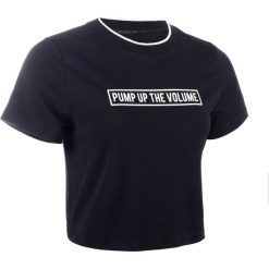 Bluza crop do tańca miejskiego damska. Czarne bluzy damskie DOMYOS, bez wzorów, z elastanu, bez rękawów, bez kaptura. Za 59,99 zł.