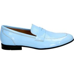 Mokasyny - 425-30 BLUE. Niebieskie mokasyny damskie marki Venezia, ze skóry. Za 299,00 zł.