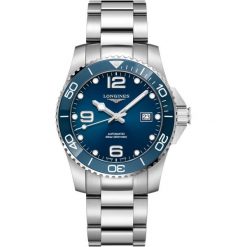 LONGINES HydroConquest L3.781.4.96.6. Szare, analogowe zegarki męskie LONGINES, ze stali. Za 6510,00 zł.