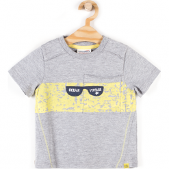 Koszulka. Szare t-shirty chłopięce YELLOW SUBMARINE, z aplikacjami, z bawełny, z krótkim rękawem. Za 29,90 zł.