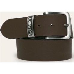 Levi's - Pasek skórzany. Pomarańczowe paski męskie Levi's®, w paski, ze skóry. Za 169,90 zł.
