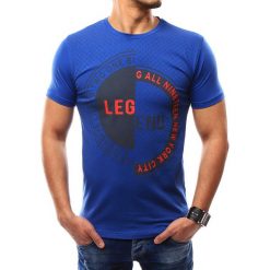 T-shirty męskie: T-shirt męski z nadrukiem niebieski (rx2326)