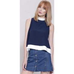 Bluzki damskie: Granatowa Bluzka Contrast Line