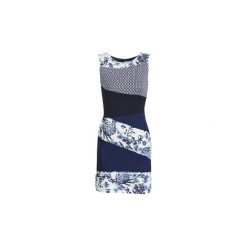 Sukienki krótkie Desigual OLIVIA. Niebieskie sukienki damskie Desigual, s, bez wzorów, bez kołnierzyka, z krótkim rękawem, krótkie, mini. Za 399,00 zł.