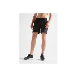 Spodenki fitness kardio FST 100 męskie. Czarne spodenki sportowe męskie DOMYOS, m, bez wzorów, z poliesteru, na fitness i siłownię. Za 19,99 zł.