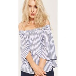 Bluzka off shoulder - Biały. Białe bluzki damskie House, s, bez wzorów, bez kołnierzyka, bez rękawów. Za 49,99 zł.