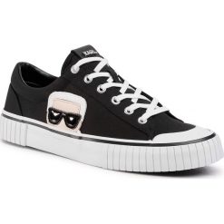 Trampki KARL LAGERFELD - KL50120 Black Canvas. Czarne półbuty męskie KARL LAGERFELD, bez wzorów, z gumy, klasyczne, bez zapięcia. Za 539,00 zł.