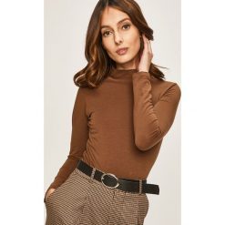 Answear - Longsleeve. Pomarańczowe bluzki damskie ANSWEAR, s, bez wzorów, z elastanu, z golfem. Za 69,90 zł.