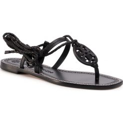 Sandały TORY BURCH - Miller Braided Ankle 63393 Perfect Black/Perfect Black 004. Czarne klapki damskie Tory Burch, bez wzorów, ze skóry, bez obcasa. W wyprzedaży za 779,00 zł.