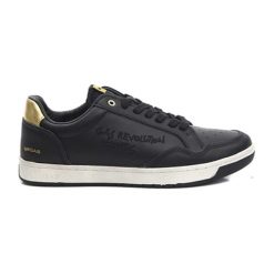 Skórzane sneakersy w kolorze czarnym. Czarne trampki męskie U.S. Polo Assn., Gas, na sznurówki. W wyprzedaży za 282,95 zł.