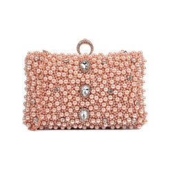 Kopertówki damskie: Kopertówka w kolorze szampańskim – (S)19,5 x (W)13 x (G)5 cm