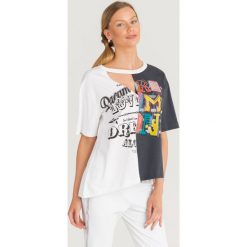 T-SHIRT PINKO. Czarne t-shirty damskie Pinko, s, z nadrukiem, z bawełny, z okrągłym kołnierzem. Za 278,00 zł.