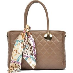 Torebki klasyczne damskie: Skórzana torebka w kolorze fango – (S)23 x (W)32 x (G)12,5 cm