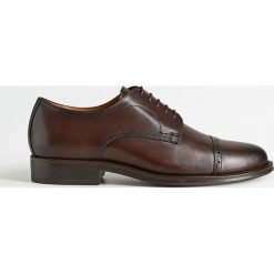 Mango Man - Półbuty skórzane Madrid. Pomarańczowe buty wizytowe męskie Mango Man, ze skóry, na sznurówki. Za 399,99 zł.
