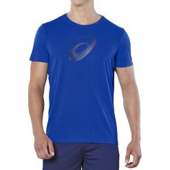 Asics GPX SS Top Tee 155241-438 t-shirt męskie niebieskie S. Niebieskie t-shirty męskie Asics, s, bez wzorów, z poliesteru, sportowe, bez kołnierzyka, krótkie. W wyprzedaży za 69,99 zł.