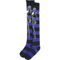 Miasteczko Halloween Jack Zakolanówki czarny/jasnofioletowy. Czarne podkolanówki damskie marki Miasteczko Halloween, z koronki. Za 54,90 zł.