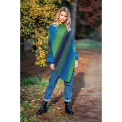 Zielony Multikolorowy Sweter-Ponczo. Zielone poncza damskie marki Molly.pl, uniwersalny. Za 169,90 zł.