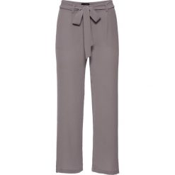 Spodnie 7/8, szerokie nogawki bonprix dymny lila. Szare spodnie damskie bonprix. Za 84,99 zł.