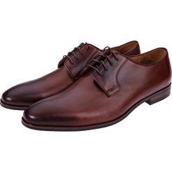 Buty Brązowe Hartfield. Pomarańczowe buty wizytowe męskie LANCERTO, z wełny, z otwartym noskiem, bez zapięcia. W wyprzedaży za 299,90 zł.