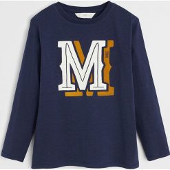 Mango Kids - Longsleeve dziecięcy Mangolog 110-164 cm. Czerwone t-shirty chłopięce Mango Kids, z nadrukiem, z bawełny, z długim rękawem. Za 35,90 zł.