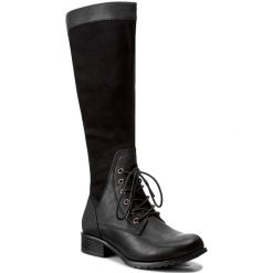 Kozaki JENNY FAIRY - WS1216-11A Czarny. Czarne buty zimowe damskie Jenny Fairy, z materiału, na obcasie. Za 159,99 zł.
