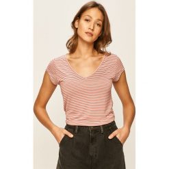 Vila - T-shirt. Niebieskie bluzki damskie Vila, m, bez wzorów, z wiskozy, casualowe, bez kołnierzyka. W wyprzedaży za 49,90 zł.
