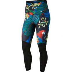 Legginsy Nike Power 7/8 Training Tights W Czarne-Multikolor. Czarne spodnie damskie Nike, bez wzorów, do biegania. Za 179,99 zł.