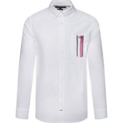 Koszula TOMMY HILFIGER Global Stripe MW0MW10962. Białe koszule męskie TOMMY HILFIGER, xl, bez wzorów, z bawełny, casualowe, bez kołnierzyka, bez rękawów. W wyprzedaży za 229,00 zł.