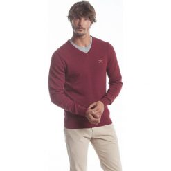 Polo Club C.H.A sweter męski M burgundowy. Czerwone swetry męskie Polo Club C.H..A, m, bez wzorów, polo, bez kaptura. W wyprzedaży za 199,00 zł.