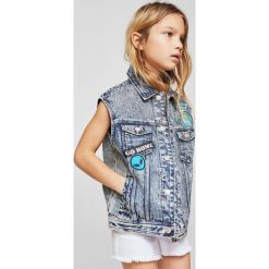 Mango Kids - Bezrękawnik dziecięcy Best 104-164 cm. Szare kamizelki dziewczęce marki Mango Kids, z bawełny. W wyprzedaży za 89,90 zł.