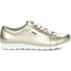 Półbuty - skóra naturalna - model 262 - kolor złoty. Żółte półbuty damskie Zapato, bez wzorów, ze skóry, bez obcasa, bez zapięcia. W wyprzedaży za 173,40 zł.