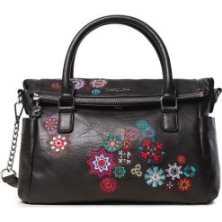 Desigual Nanit Loverty Torebka Czarny. Czarne torebki klasyczne damskie Desigual, w paski, z materiału, z haftem. Za 326,95 zł.